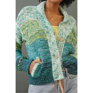 Anthropologie Pilcro Mountain Sunset Embroidered Cardigan Size Small